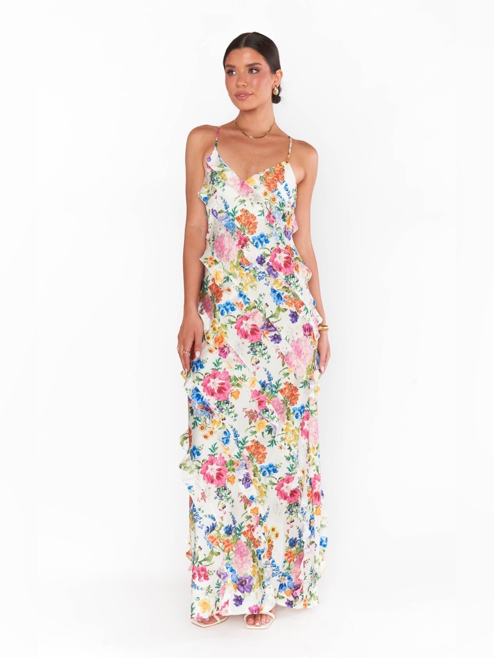 Show Me Your Mumu Romance Ruffle Floral Maxi Dress Sundress Garden Tea Party